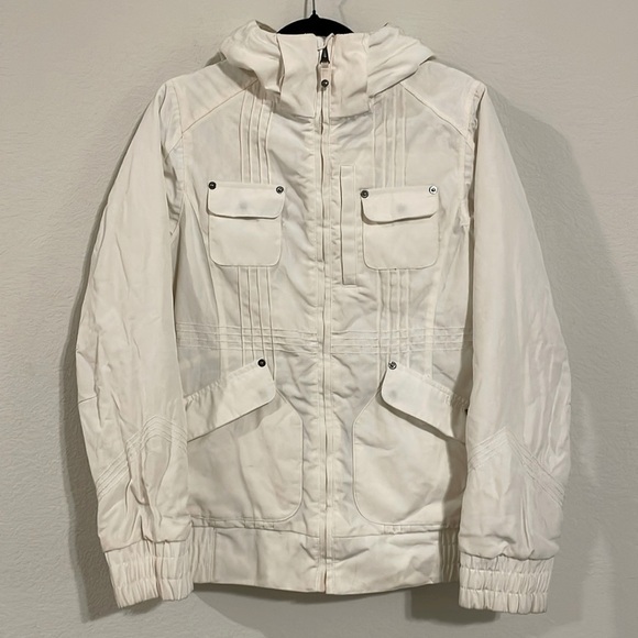 Burton Women’s Dryride Jacket Medium White Cargo Utility Gorpcore Activewear - Picture 1 of 16